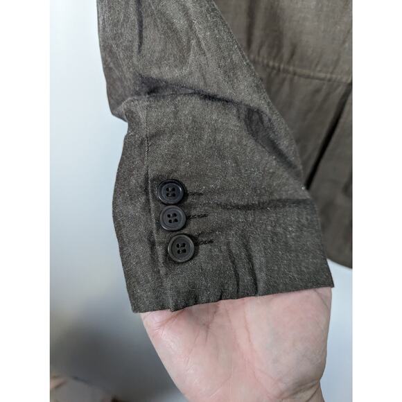 Comme des Garçons Blazer Wool Linen Army Green Faux Pocket Stitch Sz M NWT - Picture 8 of 12